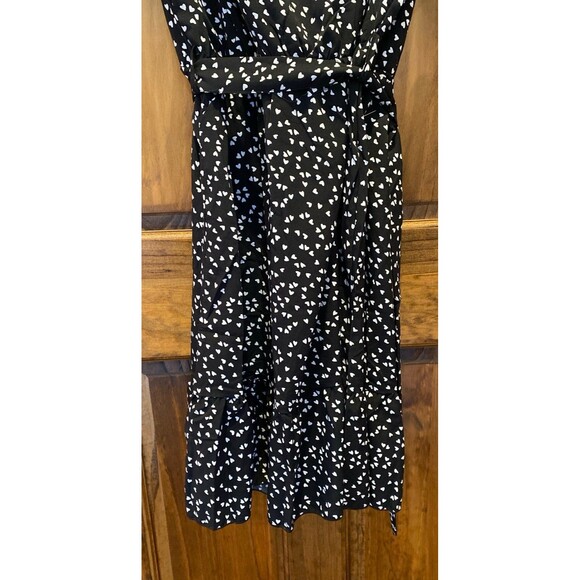 Heart Dress Size XL Elastic Waist Flutter Sleeves Flowy Slimming Faux Wrap Style - Picture 5 of 10